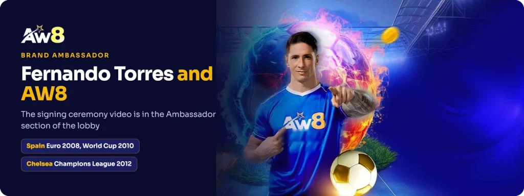 Fernando Torres, AW8 brand ambassador, with his Spain, Chelsea and Atletico Madrid honours